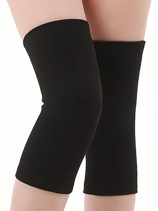 Bamboo Compression Knee Sleeve, 2-Pack Bamboo Knee Sleeve Women Men Elastic Warm Slip-on Recovery Knee Brace for Arthritis Knee Pain
