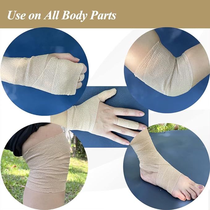 Self Adhesive Bandage Wrap,2" Blue Cohesive Bandages Vet Wrap Sports Tape | CIYAGPOOU 8 Pack Breathable Elastic Bulk for First Aid Supplies, Wrist Sprains Protection