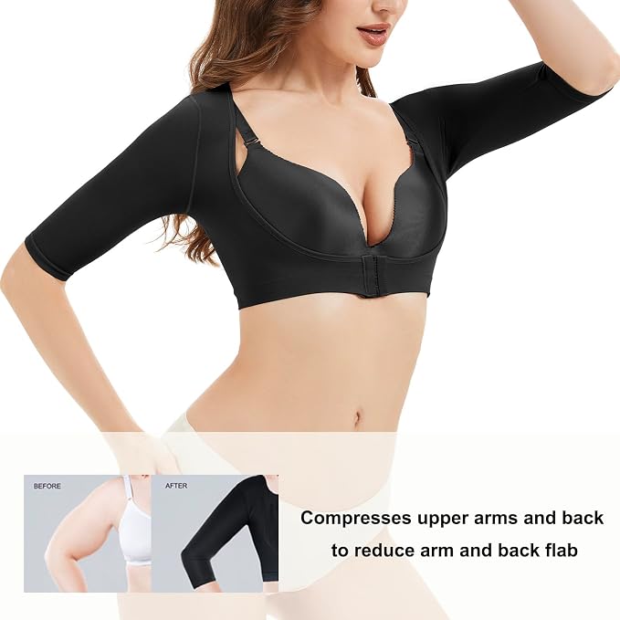 KSKshape Arm Shaper for Women Arm Compression Sleeves Post Surgical Slimming Sleeves Posture Corrector Tops Shapewear