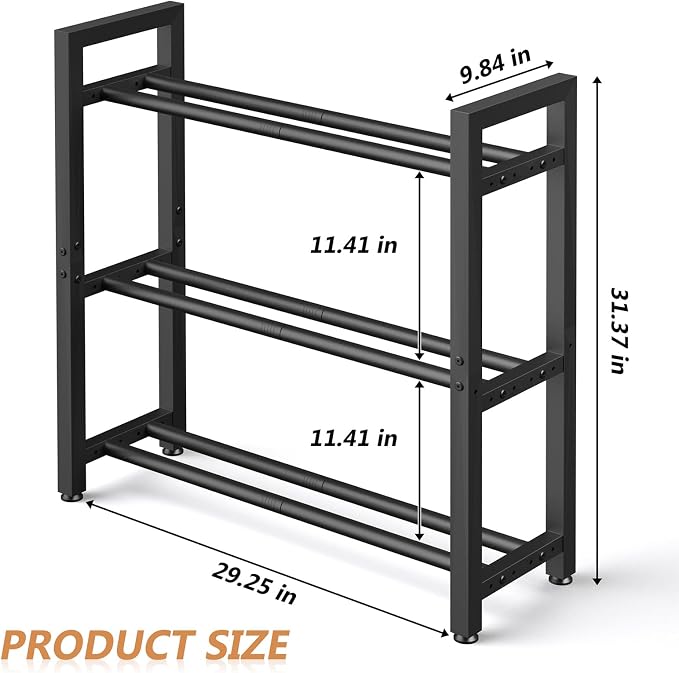 Eocnrhe Dumbbell Rack Stand Only, Weight Rack for Home Gym, 3-Tier Adjustable Dumbell Rack Heavy-Duty Weight Stand for Dumbbells Kettlebells