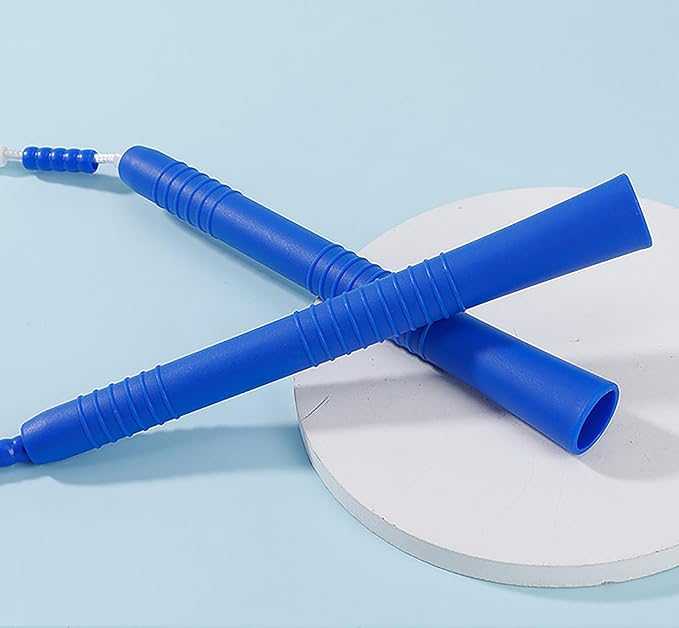 Jump Rope, 2 Pcs 3.28 Feet Blue and Purple Ropes with Plastic Handle for Rope Skipping