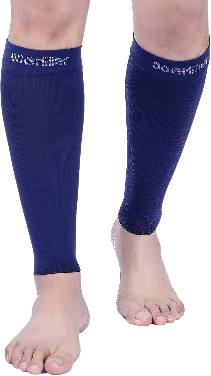 Doc Miller Compression Calf Sleeve for Men & Women, 20-30mmHg | Graduated Support for Running, Shin Splints, Calf Strain, Knee High, Small to 6XL Plus Size