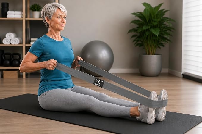 Premium 76" Extra Long Resistance Band for Working Out, 3" Wide Non-Slip Fabric Exercise Band for Stretching, Yoga, Strength Training & Physical Therapy