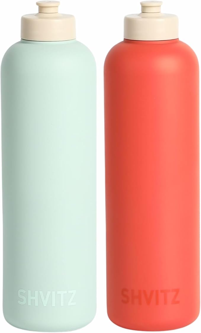 Sports Water Bottle - Soft-Touch Squeezable Body with One-Hand Spout- Lightweight, No Spill Water Bottle, for Gym, Cardio & Outdoor Sports - BPA Free - Water Bottle for Active Lifestyle - 24oz