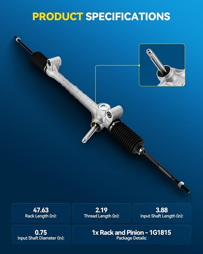 PHILTOP Power Steering Rack and Pinion for Cobalt, HHR, G5 | 2005-2010 Cobalt, 2008-2010 HHR, 2007-2009 G5 Replace No.25805999, 25956914, 25956925, 10373033, 15802533