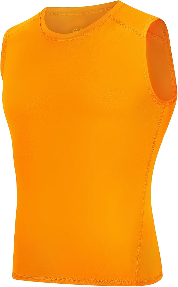 Youth Boys Sleeveless Compression Shirt Basketball Football Undershirt Quick Dry Kids Athletic Tank Tops for Workout