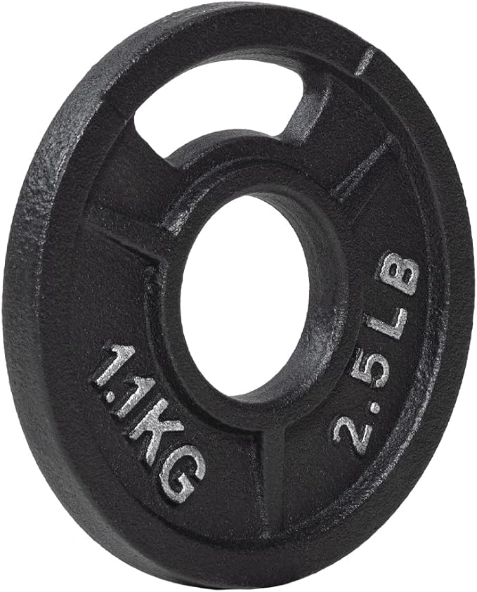 Signature Fitness Cast Iron Plate Weight Plate for Strength Training and Weightlifting, Olympic or Standard