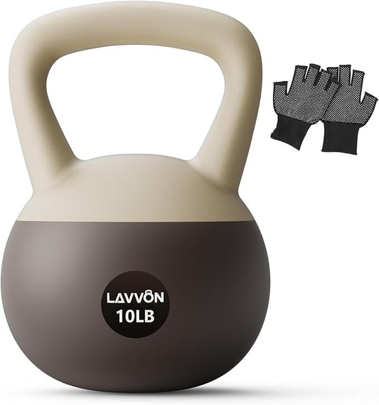 Soft Kettlebell - Cushioned Impact-Resistant Base and Anti-Slip | Kettle bell Anti-Slip Grip Weight for Home Workouts, Safe Strength Training Kettlebells Sets for Women& Men - Non-Slip Gloves