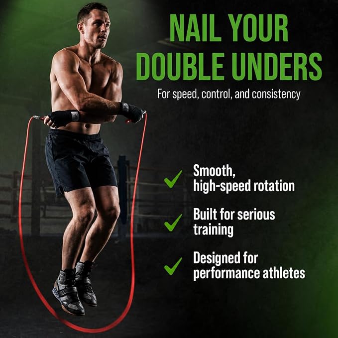 Bear KompleX Speed Jump Rope - Adjustable Tangle-Free Skipping Rope, Lightweight Handles, Smooth 360° Swivel Bearings, 2 Steel Cables, Free Carrying Case