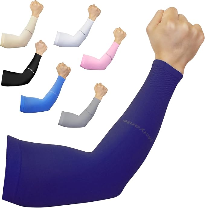 Cooling Arm Sleeves for Men & Women, UPF 50+ UV Protection | Wrist-length UPF 50+ arm sleeves for work, driving, gardening and sports; 88% nylon/12% spandex; 1 pair.