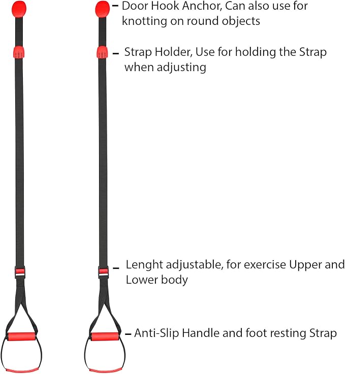 Training All-in-One Suspension Trainer Exercise Equipment Bundle,Bodyweight Fitness Resistance Trainer Kit with Pro Straps for Door Pull up Bar, Anchor Point for Complete Body Workouts V1