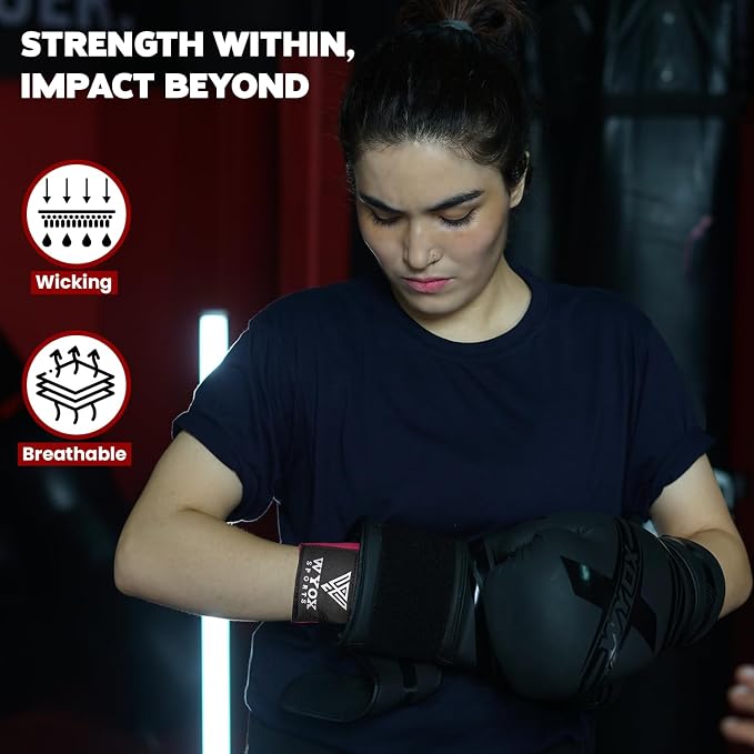 WYOX Neoprene Gel Boxing Hand Wraps Inner Gloves for Men & Women – 80cm/31in Quick Wrist Strap, Padded Knuckle Protection, Fingerless MMA Muay Thai Kickboxing Wraps for Training & Martial Arts