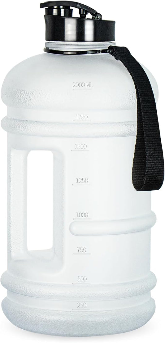 TOOFEEL 2 Liter Water Bottles - Big Water Jugs - 2.2L 74oz LeakProof - Clear Matte