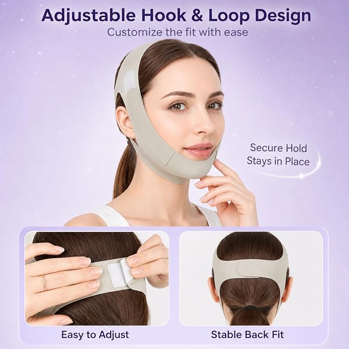 Jaw Strap,Jawline Shaper,Adjustable Chin Strap,Chin Strap for Sleeping,Jaw Strap,Jawline Shaper,Gray