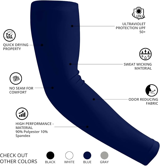 Arm Sleeves for Men and Women Compression UV Sun Protection Tattoo Cover Up Baseball Basketball Football Golf Running