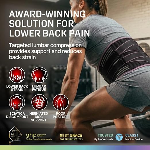 Modvel Back Brace for Lower Back Pain Women and Men – Lumbar Support Belt for Sciatica, Herniated Disc, Muscle Strain – Adjustable Breathable Work Brace with 6 Stays – Support for Posture