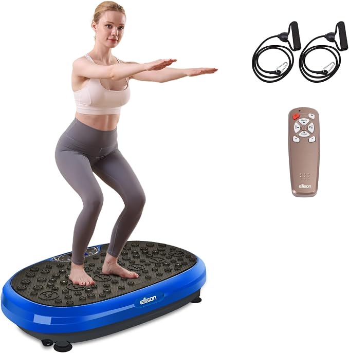 FitMaxx 3D XL Vibration Plate Exercise Machine - Whole Body Workout Vibration Platform w/Loop Bands - Lymphatic Drainage Machine for Weight Loss, Shaping, Recovery