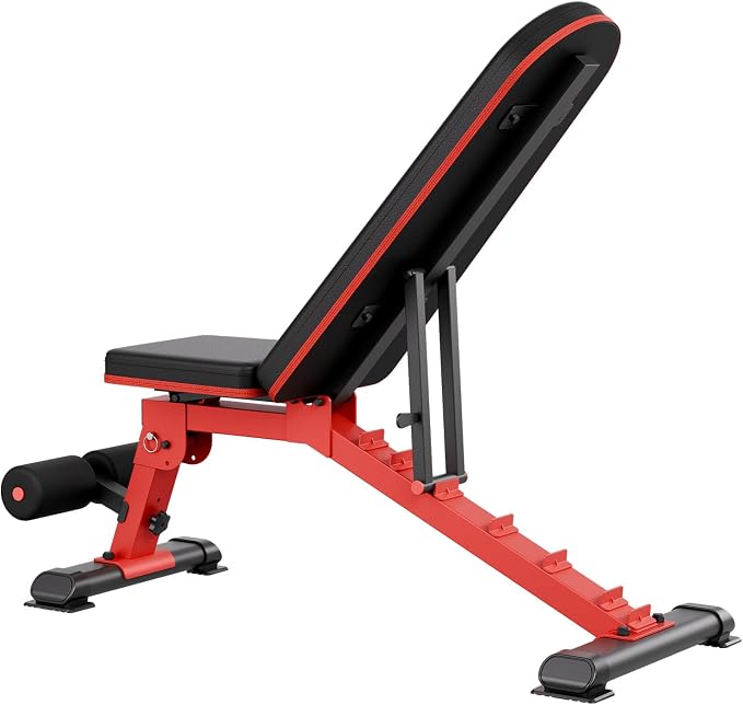 VEVOR Weight Bench, 1200lbs Heavy Duty Stable Weight Bench Press for Full Body Workout, Adjustable Exercise Sit up Bench for Home Gym Strength Training, Flat Bench with Quick Folding & Fast Adjustment