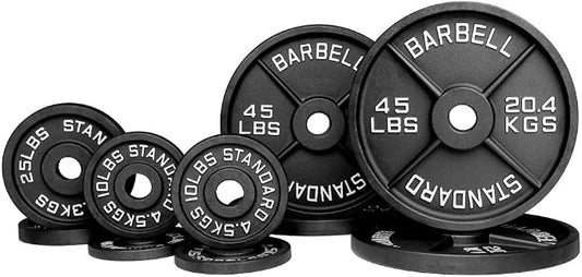 Weight Plate Pairs and Sets from Barbell Standard | Powder Coated & Extremely Durable | Fits 2" Olympic Barbells | 2% Tolerance Guarantee