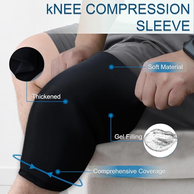 King Mills Plus Size Knee Ice Wrap for Women and Men.3XL | Extra Large Freeze Sleeve for Knee Replacement Recovery, Bursitis Relief, Arthritis, ACL & Meniscus Tear Relief