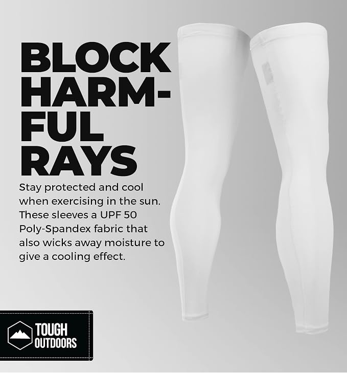 Tough Outdoors Leg Compression Sleeve - Leg Sleeves for Men & Women - Compression Calf Sleeves - Basketball Football Cycling
