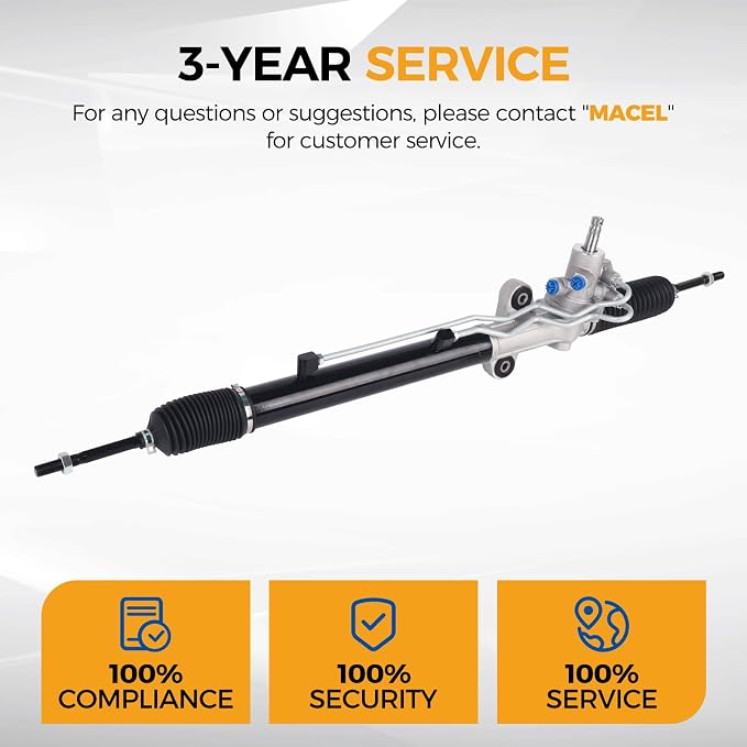PAROD Power Steering Rack Pinion Assembly Fit for Honda Pilot 2003 2004 2005 2006 2007 2008 with Hydraulic Power,Replace for 53601S9VA01