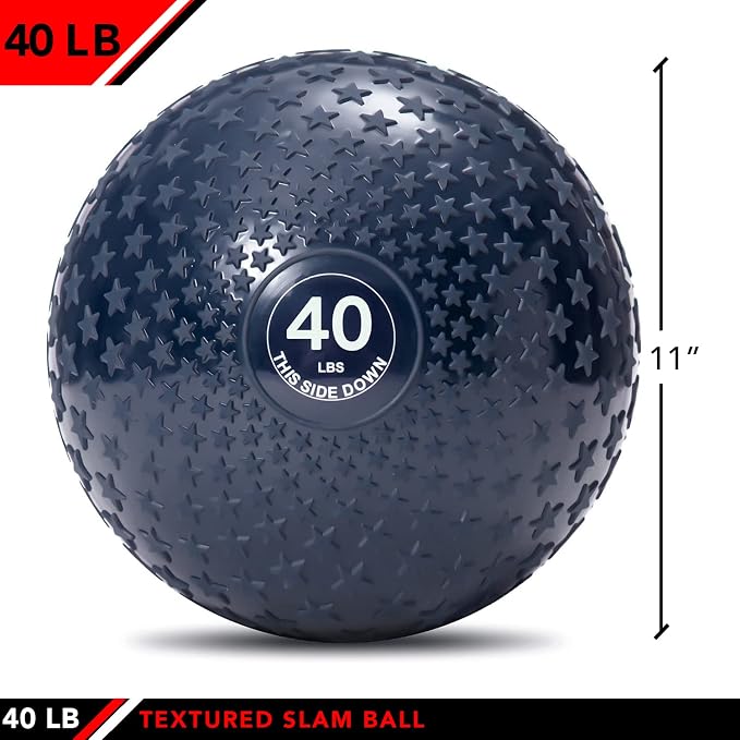 JFIT Slam Ball – Build Strength - Endurance & Power | Superior Grip | Sand-Filled Core | Indoor & Outdoor Use