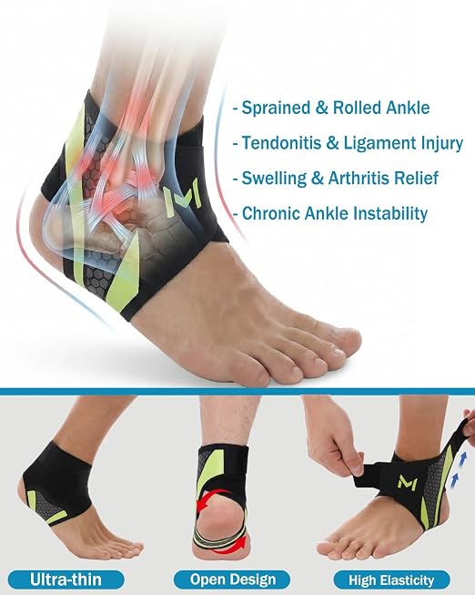 2-Pack Ankle Brace for Men & Women,Adjustable Lace up Ankles Sock,Basketball Ankle Stabilizer with Straps,Orthopedic Compression Sleeve for Plantar Fasciitis Relief,Tendonitis,Sprained(Purple)
