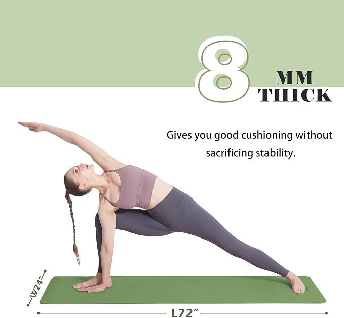 UMINEUX Yoga Mat Extra Thick 1/3'' & 2/5" Non Slip Yoga Mats for Women Eco Friendly TPE Fitness Exercise Mat with Carrying Sling & Storage Bag