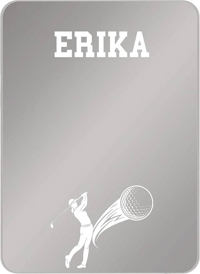 Personalized Sports Player Fan Team Club Locker Mirror Magnet – Back to School Decor, Colorful Magnetic Organizer Accessory for Gym, Home, Office & Refrigerator (Golf Female)