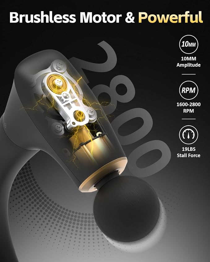 2-in-1 Detachable Massage Gun Deep Tissue with Extension Handle | Percussion Muscle Massager For Back Neck Shoulder Waist, Back Massager for Pain Relief, Gifts For Women Men, FSA-HSA Eligible