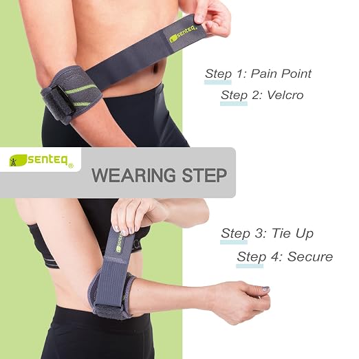 Tennis Elbow Brace Support Strap for Tendonitis and Forearm Pain Relief Band Compression Arm Sleeves Strap