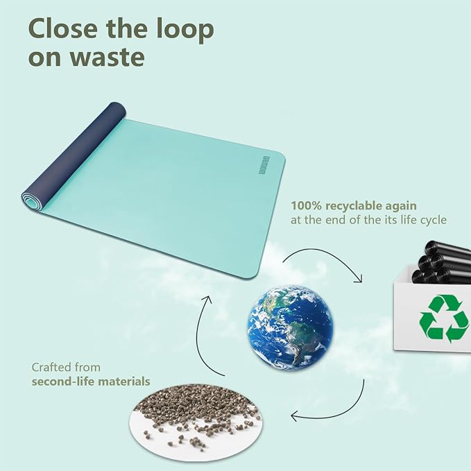 Wide Yoga Mat-80cm Extra Thick 1/3'' Fitness Exercise Mat Carry Strap