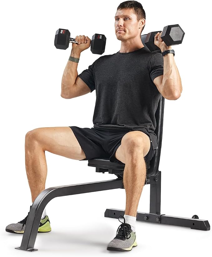 Sunny Health & Fitness Multifunction Adjustable Incline Weight Bench | 520 lb Capacity, Stable Triangular Frame, Multiple Incline Positions, High-Density Padding, Home Gym Training