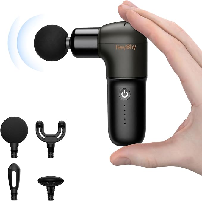 Super Mini Massage Gun, Deep Tissues Percussion Muscle Massager | Compact Sports Travel Massage Gun, FSA Eligible Portable Massager Gun for Her Him, Handheld Massager Gun HSA Eligible Black