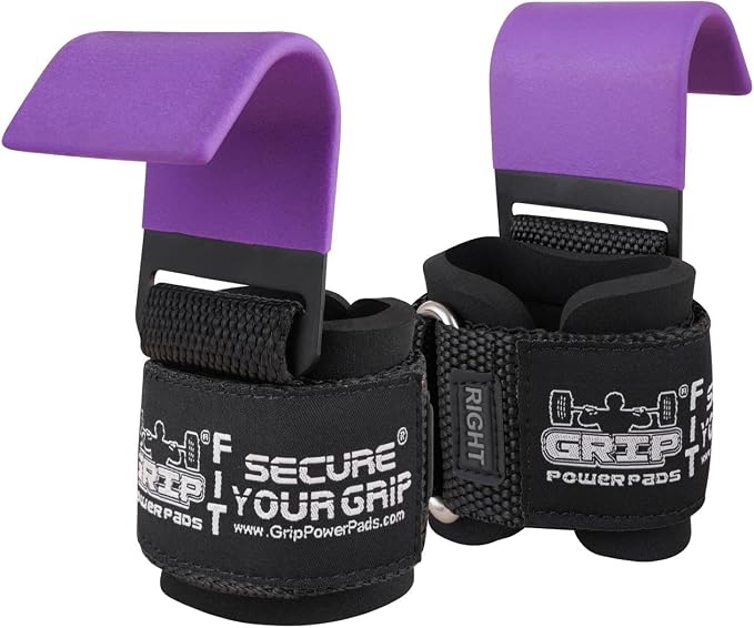 Weight Lifting Rod Hooks Heavy Duty Wrist Wraps Power Weight Lifting Training Gym Grips Straps Set of 2