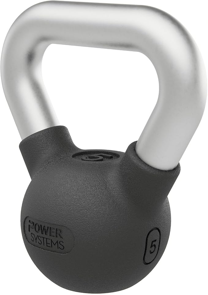 Power Systems Elite Rubber Kettlebell - Premium Molded Rubber & Perfect for Your Training Space