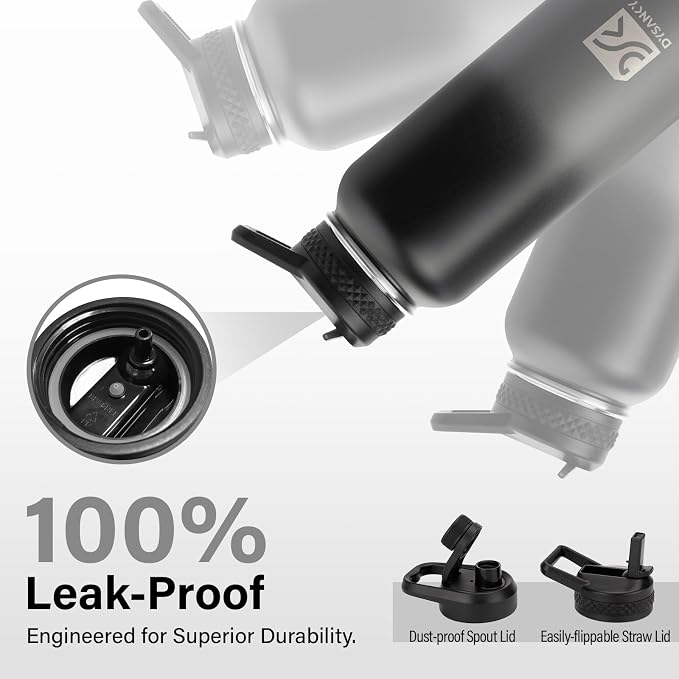 DYSANKY Insulated Water Bottle | Thickened Stainless Steel Vacuum Metal | Portable Sports Water Jug for Gym and Hiking with Straw, Carrier Bag, Handle Strap | BPA-Free 32 oz
