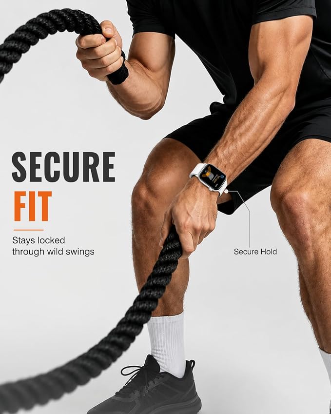 Magnetic Silicone Sport Band for Apple Watch 42mm 46mm 49mm 38mm 40mm 41mm 44mm 45mm Men Women, Patented Auto Lock Breathable Soft Loop for iWatch Ultra SE Series 11 10 9 8 7 6 5 4 3 2 1 All Day Comfort