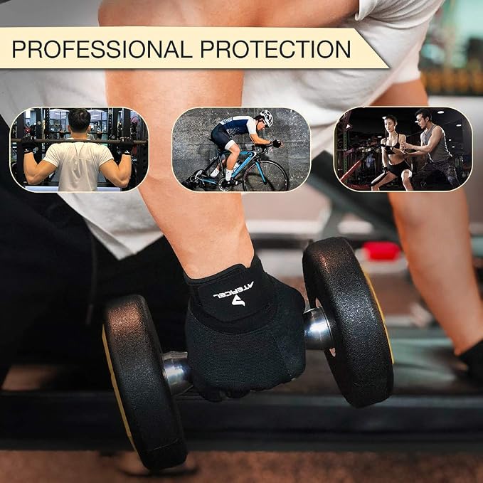 ATERCEL Workout Gloves for Men and Women, Exercise Gloves for Weight Lifting, Cycling, Gym, Training, Breathable and Snug fit