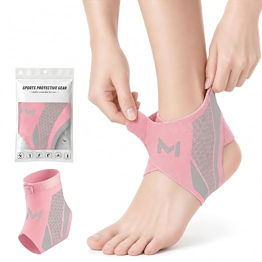 Ankle Brace for Men & Women, Pink, 1 Pc | Breathable Compression, Plantar Fasciitis Relief, Adjustable, Sprain Recovery & Sports Protection