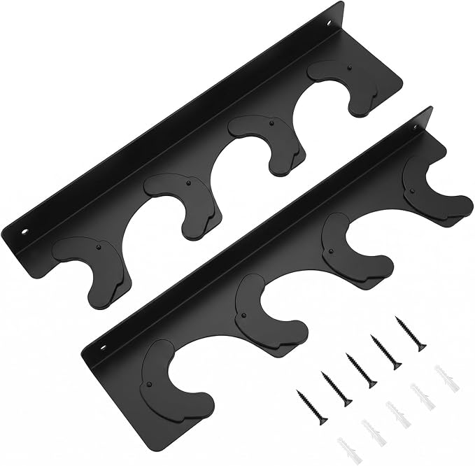 Tebery Wall Mount Barbell Rack, Heavy Duty Vertical Barbell Storage Holder for Curl Bars, Space Saving Home Gym Weight Hanger Organizer for Garage Gym Equipment