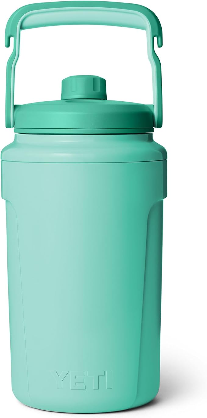 YETI Silo Half Gallon Insulated Chug Cap Water Jug – Leakproof, Lightweight Sports Bottle with Fence Hook Handle – Keeps Drinks Ice-Cold – Ideal for Gym, Sports & Tournaments, Seafoam