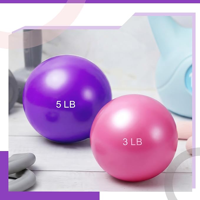 Halloscume 1 lb 2lb 3lb 4lb 5lb Weighted Toning Balls for Exercise, Innovations Soft Medicine Balls for Exercise, Pilates, Yoga, Balance, Flexibility