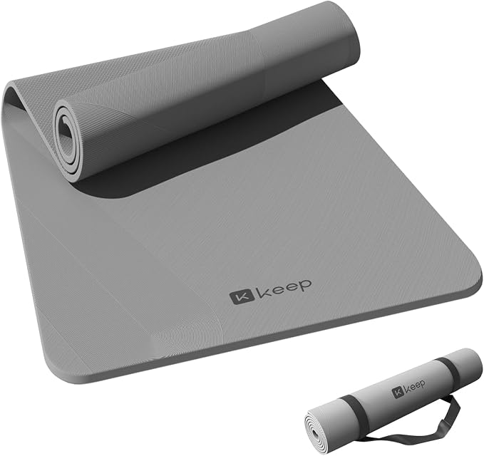 KEEP Extra Wide Yoga Mat, 7mm Thick 72" x 32" Exercise Mat | 7mm thick Extra wide yoga mat with carry strap for home workout, yoga, exercise and Pilates