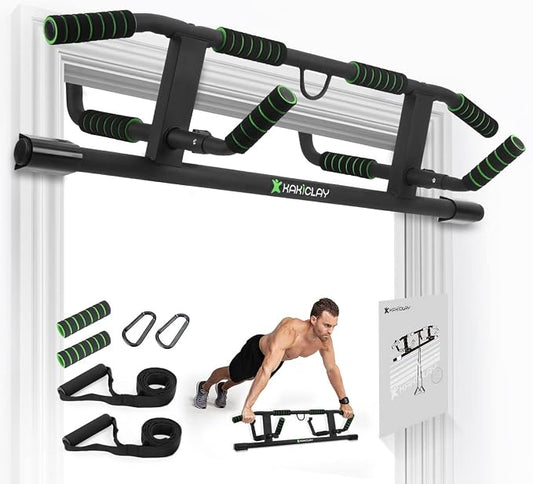 KAKICLAY 2026 Upgrade Multi-Grip Pull Up Bar with Smart Larger Hooks Technology - USA Original Patent, Designed, Shipped, Warranty