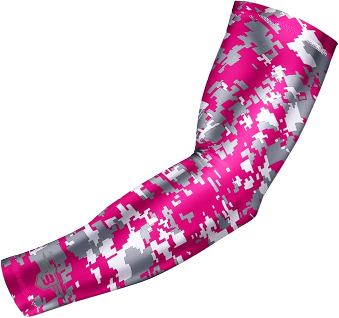Bucwild Sports Compression Arm Sleeve - Youth & Adult Sizes - Baseball Football Basketball Sports (1 Arm Sleeve)