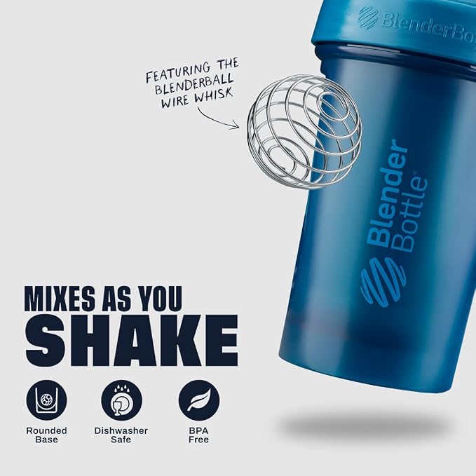 BlenderBottle Classic V2 Plastic Shaker Bottle 28 oz Ocean Blue