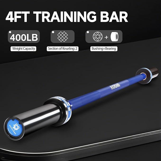 Ceramic Olympic Barbell 4/5/6FT – Short 2" Bar for Home Gym | Alloy/A3/45 steel. 400-500LB. 28mm knurled grip. Brass bushings. Squat, bench, deadlift, hip thrust. Fits standard plates.