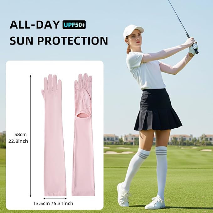 Women Driving Gloves, UV Protection Sun Gloves, Touchscreen Full Finger | UPF 50+ fabric blocks 99% UV rays, protecting hands during driving, cycling, fishing, hiking and outdoor activities
